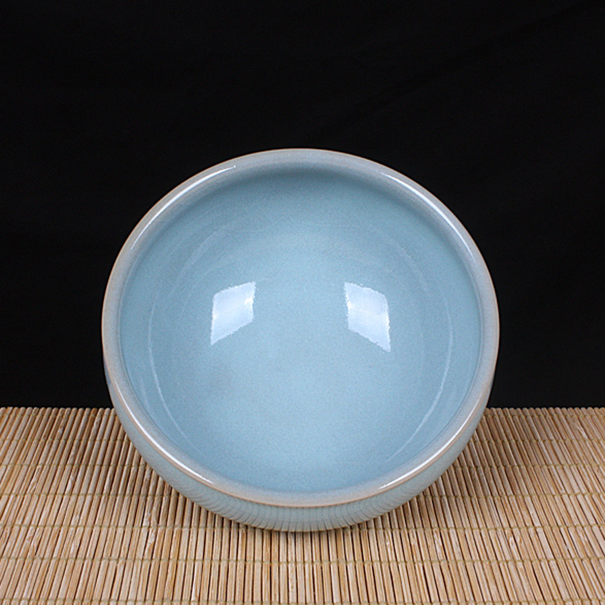 汝瓷天青鸡心杯 大师手签 赵志强 中国陶瓷工艺大师 原产地汝窑