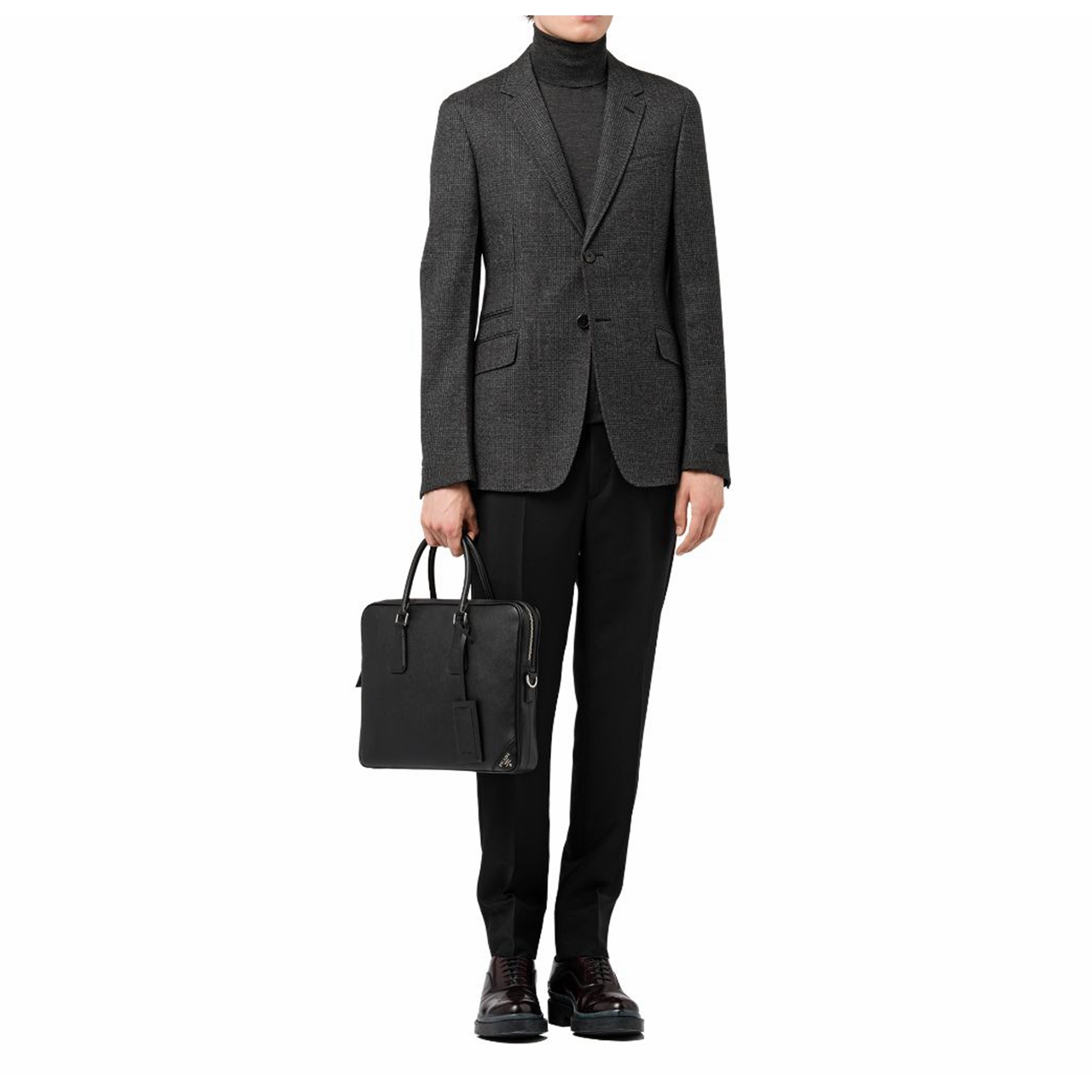 [9.9新]普拉达prada男士公文包手提单肩包未使用