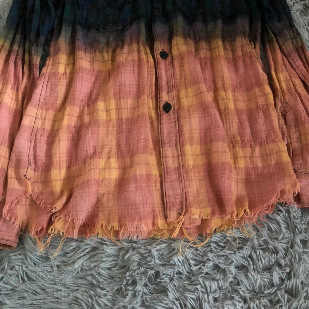 Saint Laurent 16SS Gradient Plaid Shirt — detail