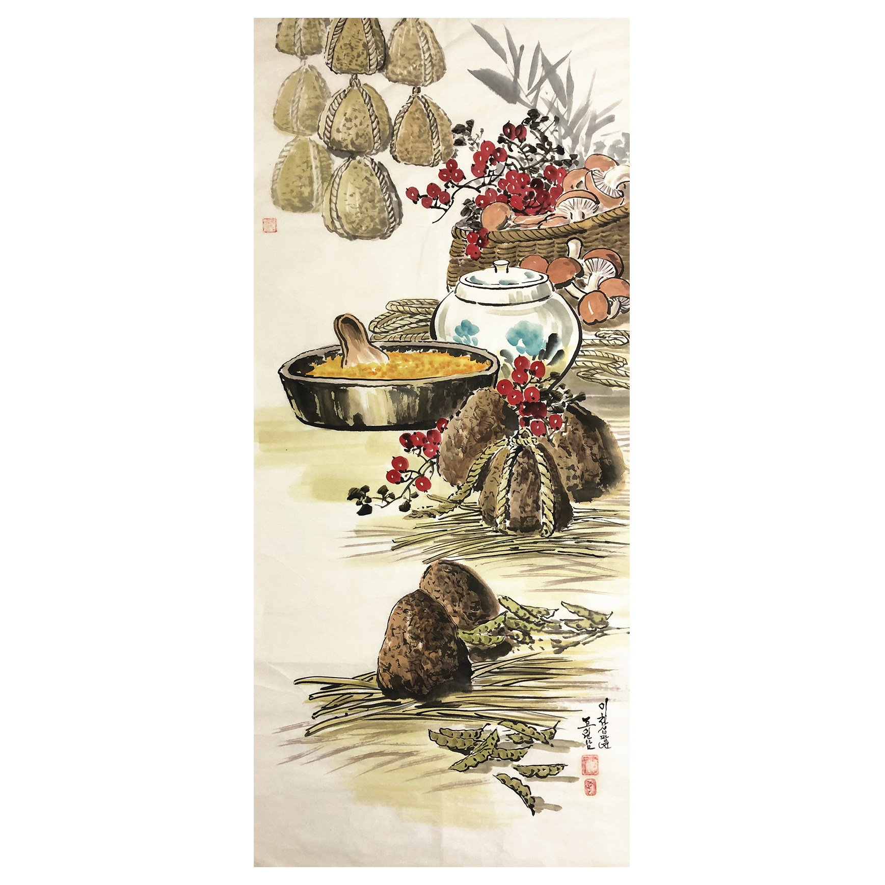 (朝鲜)功勋艺术家 赵元南《丰收》白虎美术创作社 星朝