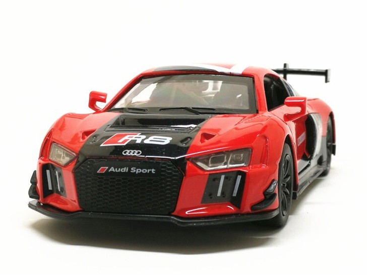 全新奥迪R8赛道版合金汽车模型回力车玩具