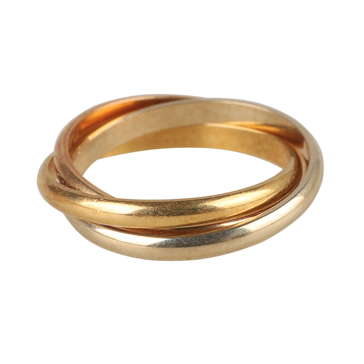 [9.5新] 卡地亚cartier女士三色金戒指环49号(窄版)