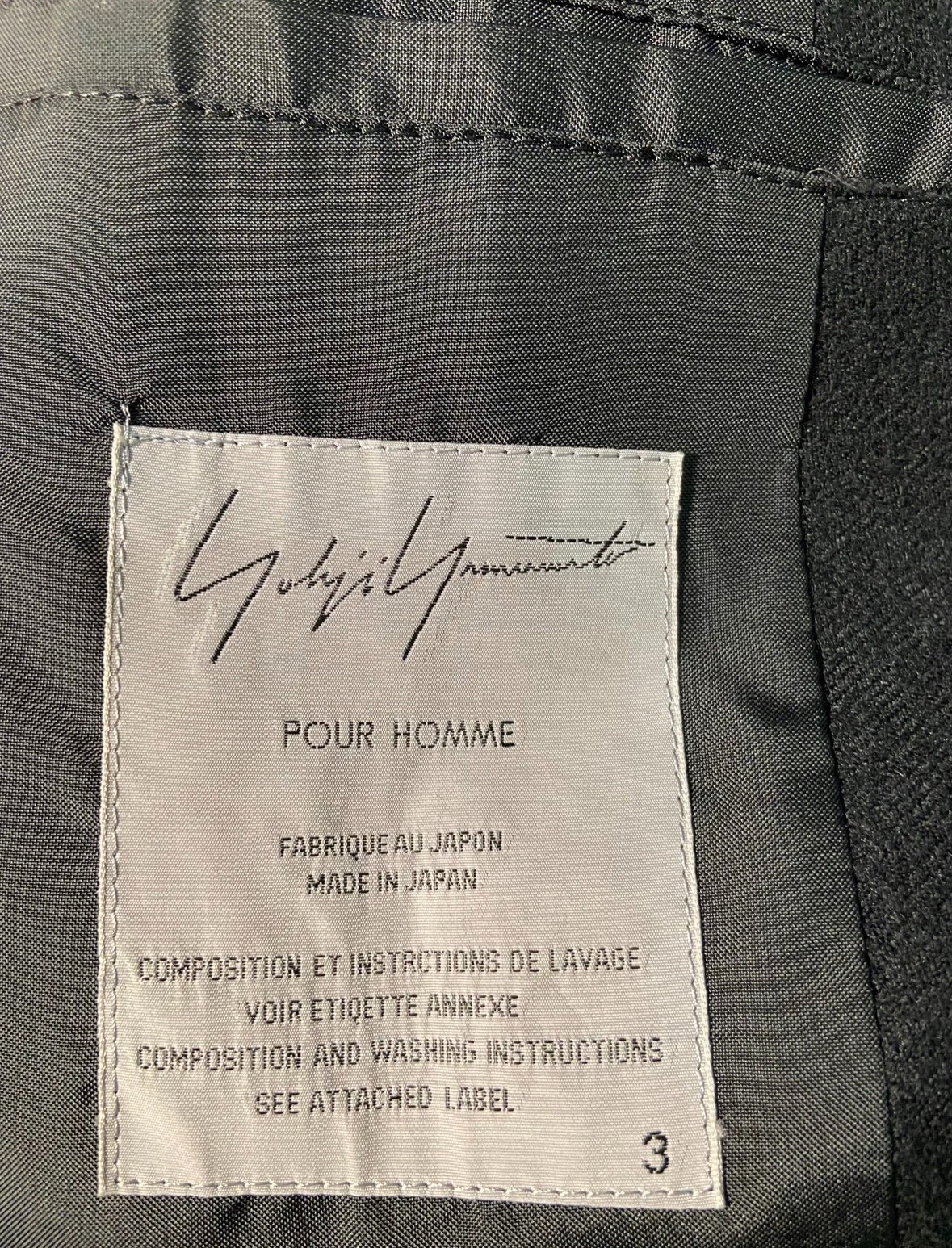 Yohji Yamamoto 2000AW Floral Carved Jacket — label