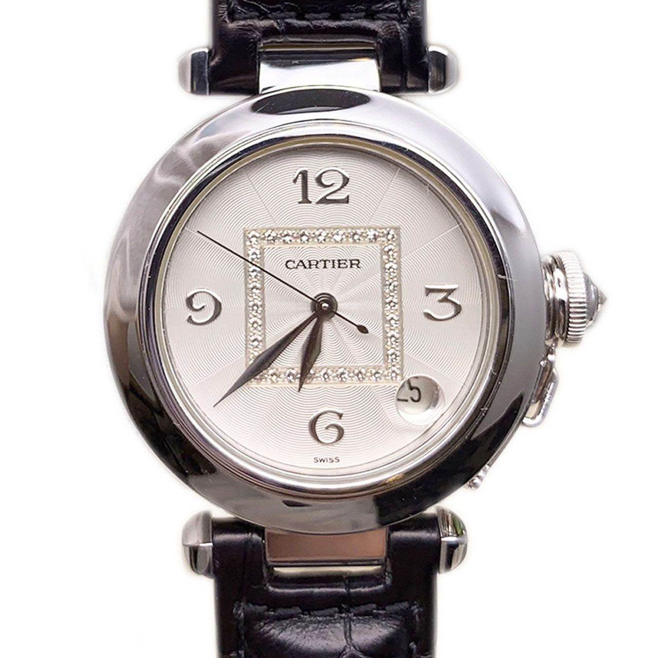 【即刻拍】[9.5新]卡地亚帕莎系列自动机械原镶钻18k白金中性腕表