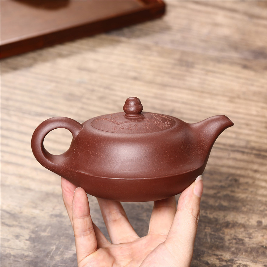 实用泡茶壶 约260cc【古韵】原矿紫泥 宜兴手工紫砂壶名家正宗