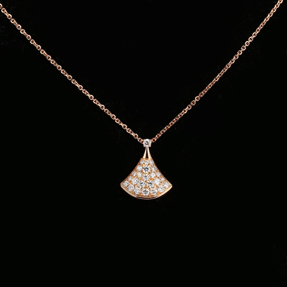 [9.9新]购于19年宝格丽divas dream玫瑰金镶钻项链cl85731535105