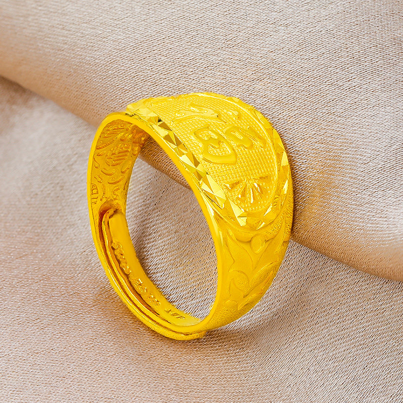 足金福字戒指黄金au999饰品满天星女戒顺丰包邮【7.31g】