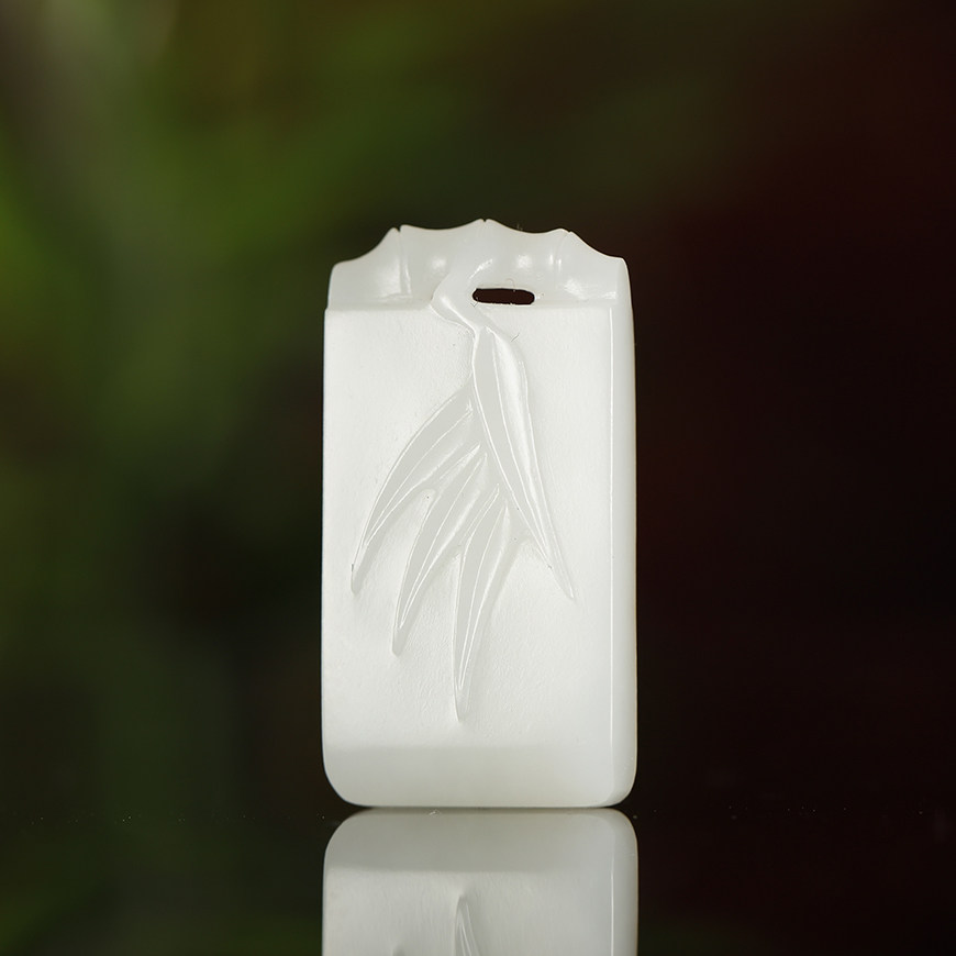 省级玉雕大师任翀作品新疆和田玉籽料竹雅清心挂件13克竹节吊坠g6