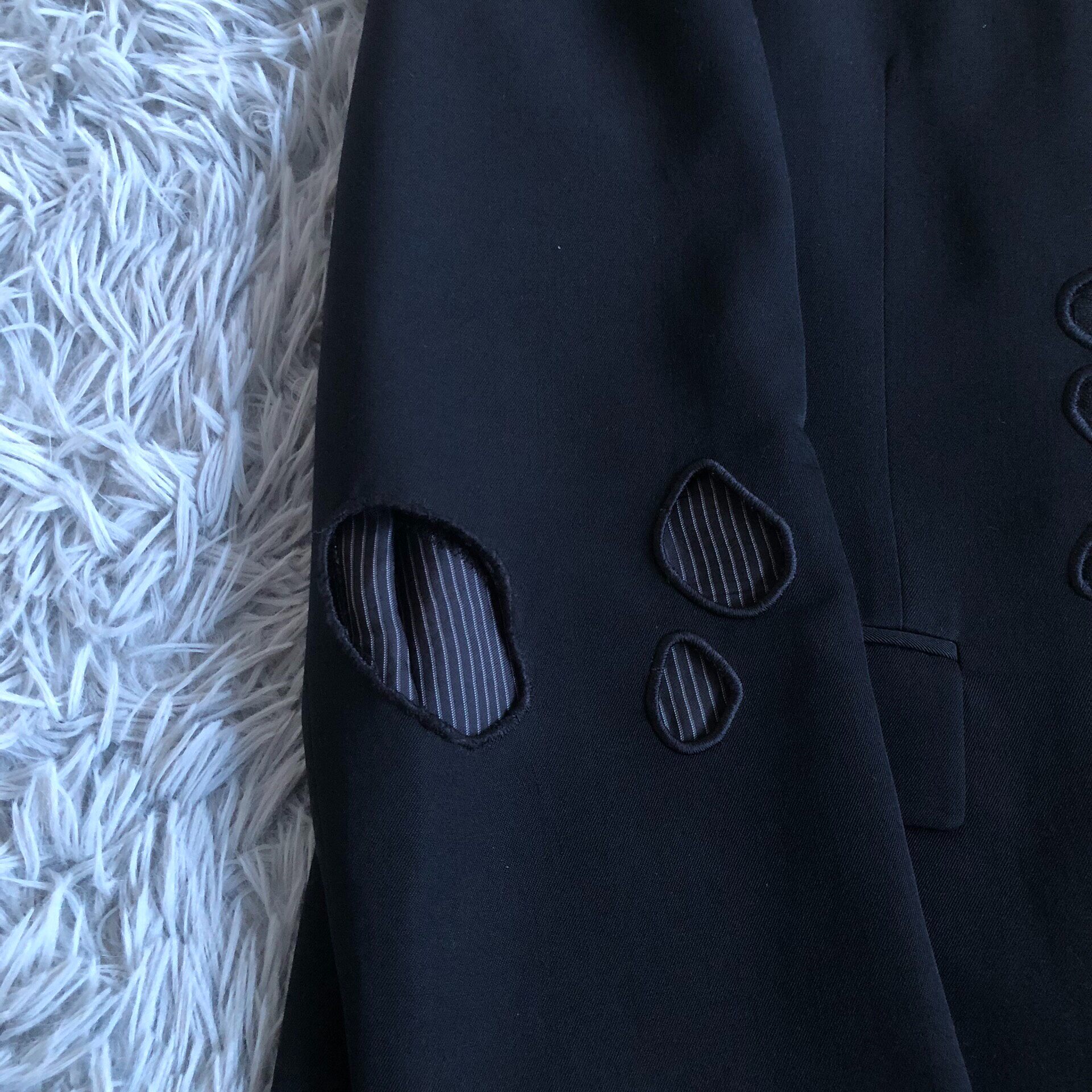 Dior Homme 17 Show Wormhole Wool Suit — back