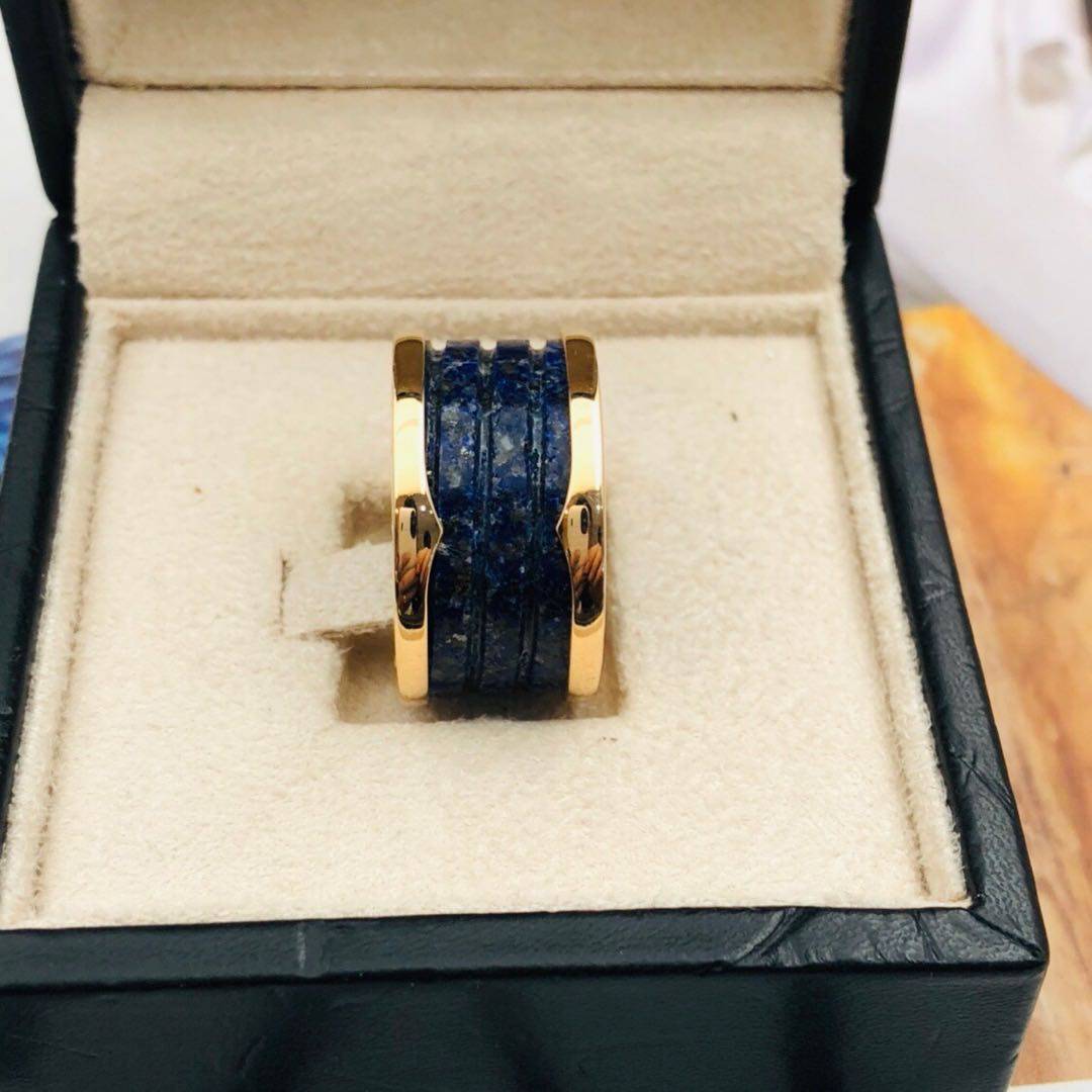 8新]宝格丽bvgari男女通用青金石四环戒指53号公价1.32w