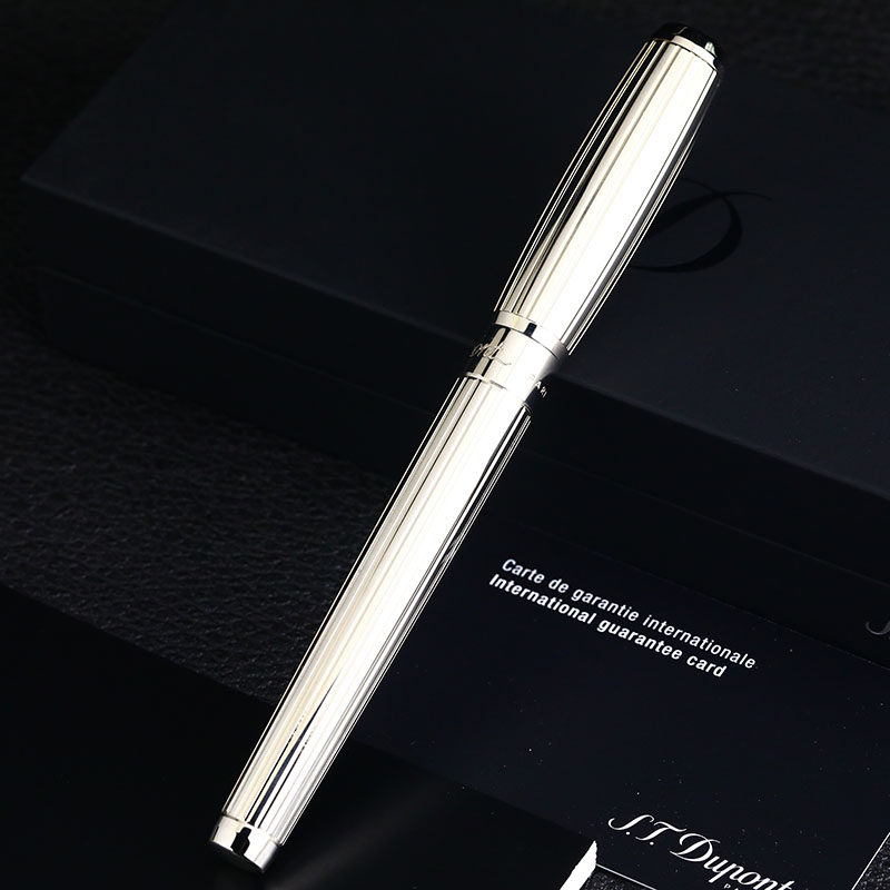 3折即刻拍99新都彭dupont镀银竖条纹圆珠笔日常书写学生用具礼品