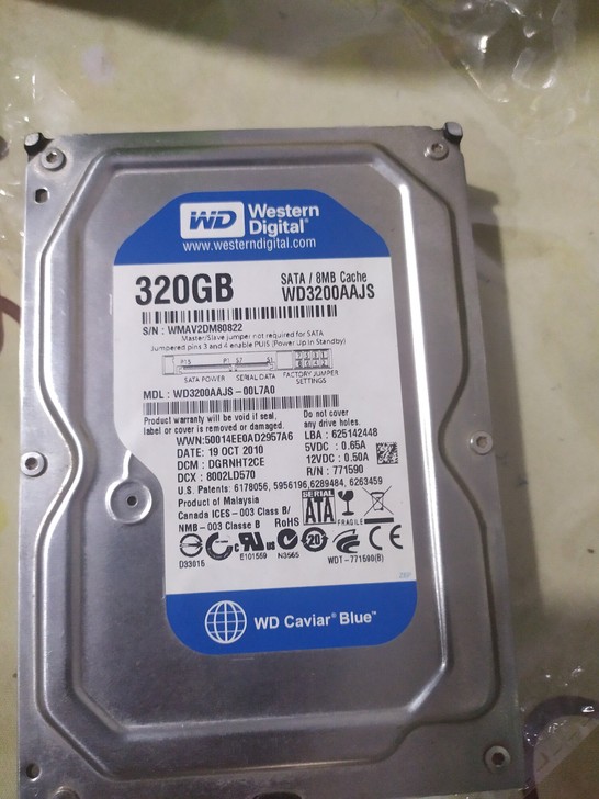 WD/西部数据320G蓝盘，自己用的现在电脑卖了剩硬盘了，