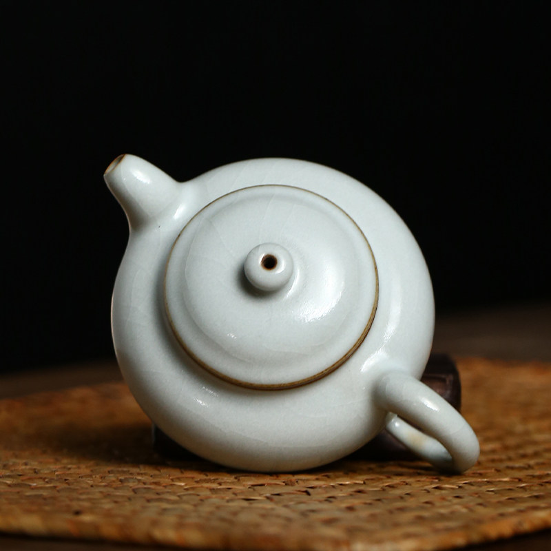 【陶瓷推荐】景德镇明令窑汝窑f仿古茶壶陶瓷泡茶壶功夫茶具155c