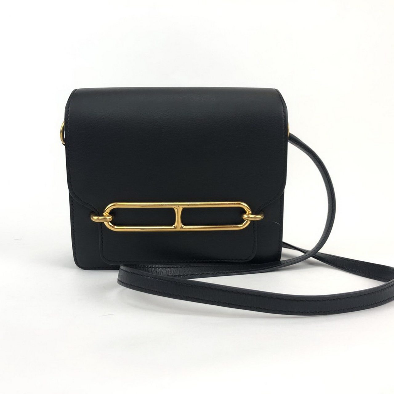 [一元起拍,无保留价][9.5新]hermes爱马仕roulis 黑金mini 240hr