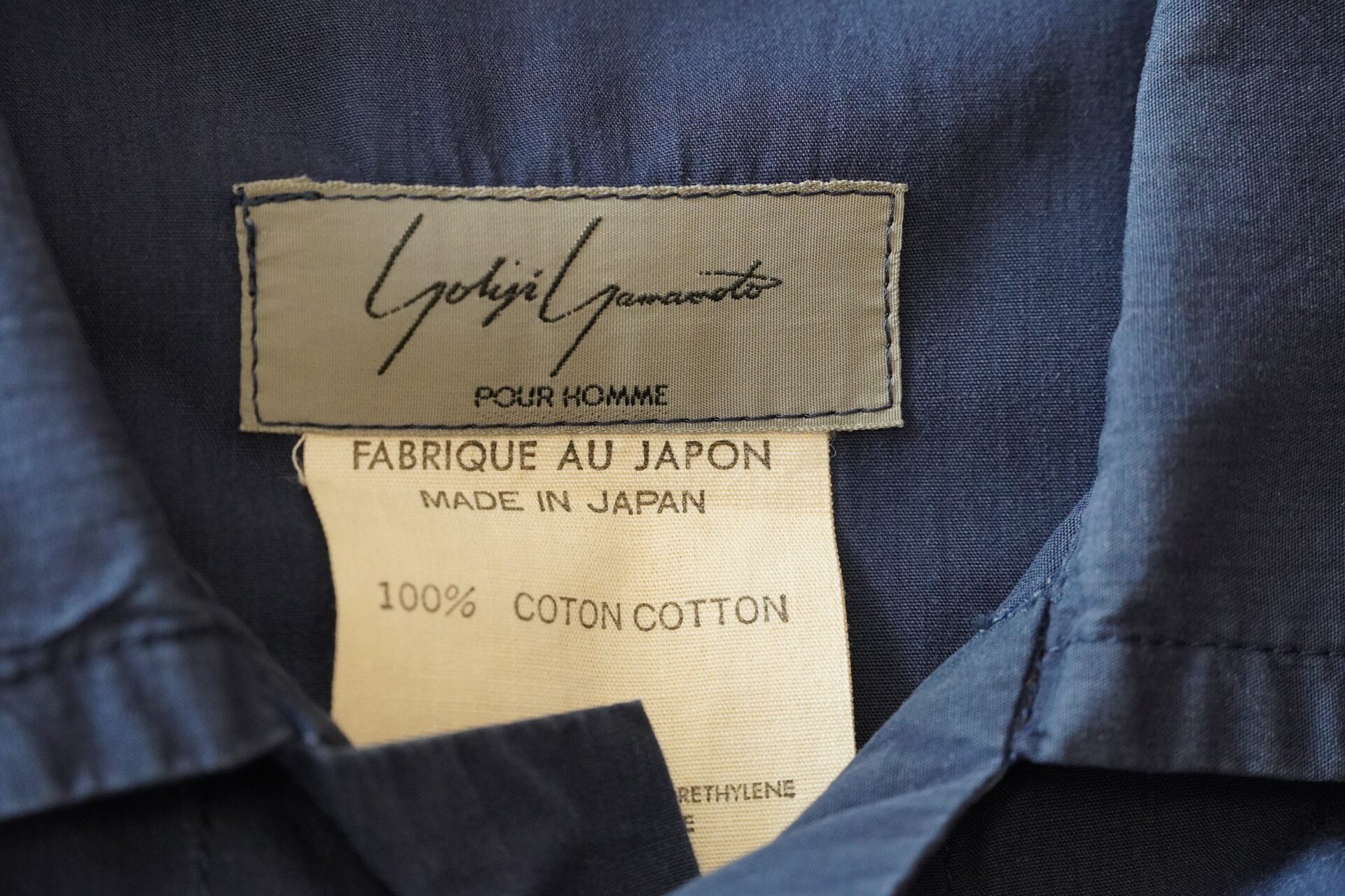 Yohji Yamamoto 80SS Indigo Worker Jacket — label