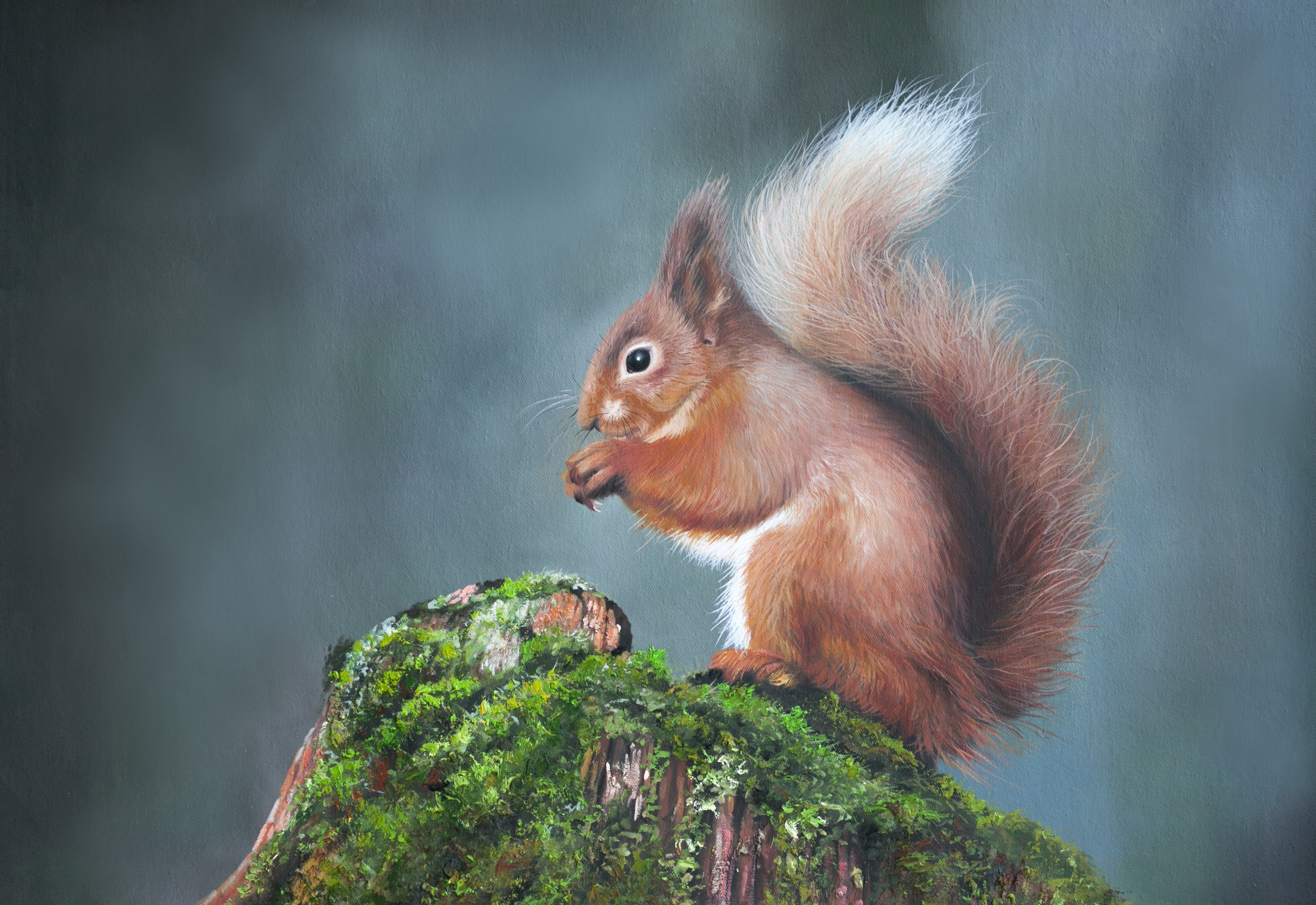 深圳市兄弟油画有限公司 郑锦镇《小松鼠》写实精品