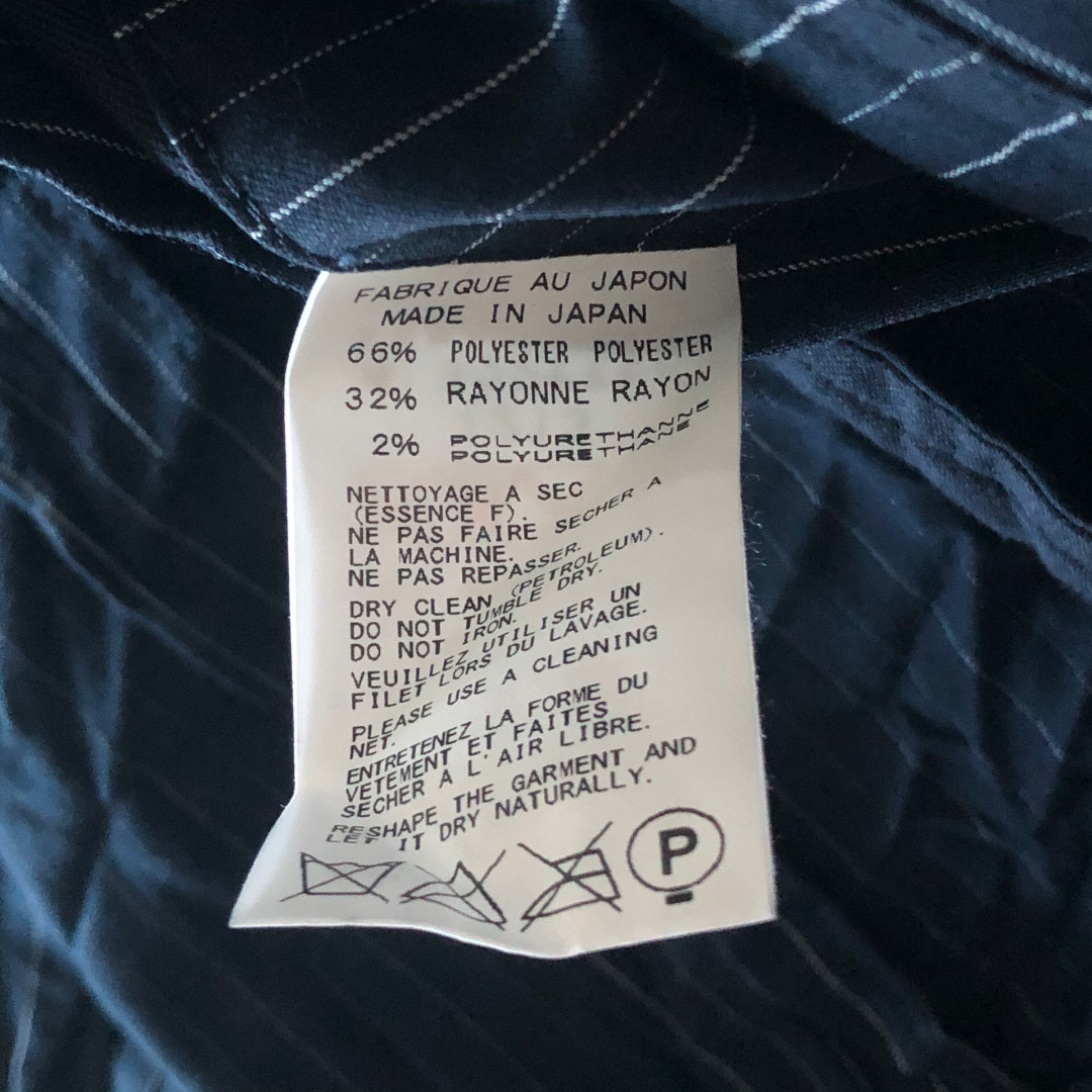 Yohji Yamamoto 16ss Striped Crinkled Blazer — label