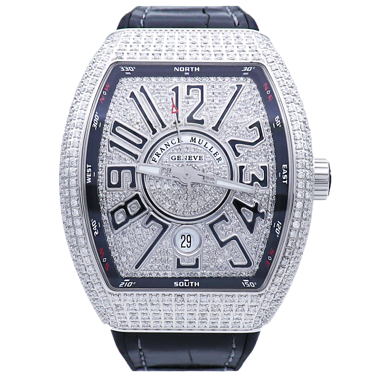 [拍下立减500]中检98新全套 法穆兰v41后镶钻自动机械手表男士