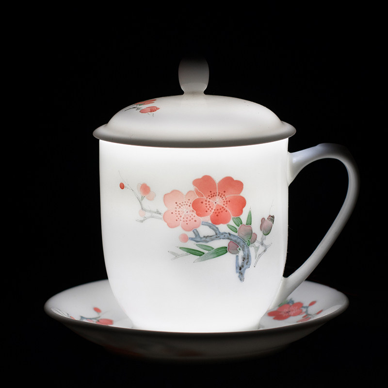 精美藏品 由博物馆唯一一次监制作品 一级品 水点桃花 茶杯
