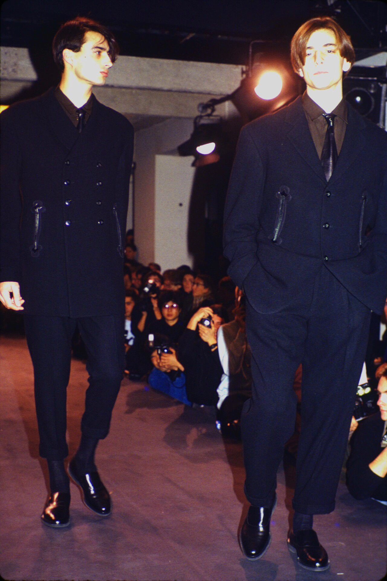 Yohji Yamamoto 88AW Leather Flower Suit — detail