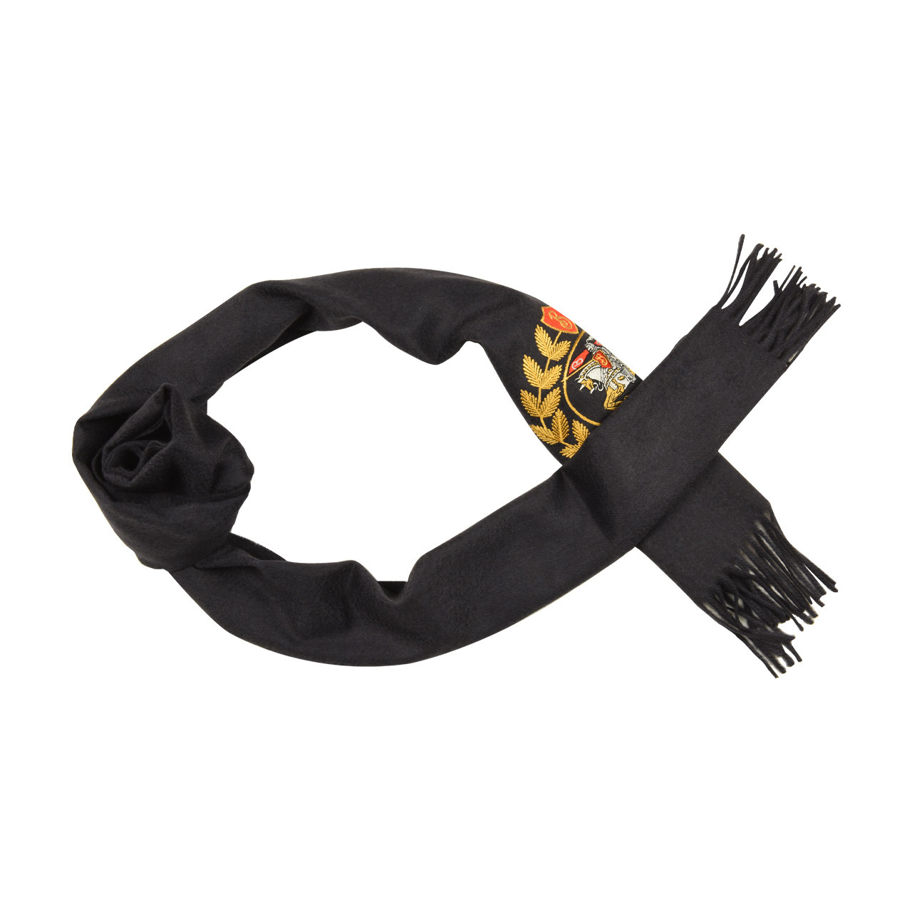 [未使用]博柏利burberry中性蓝色羊绒刺绣围巾10017865