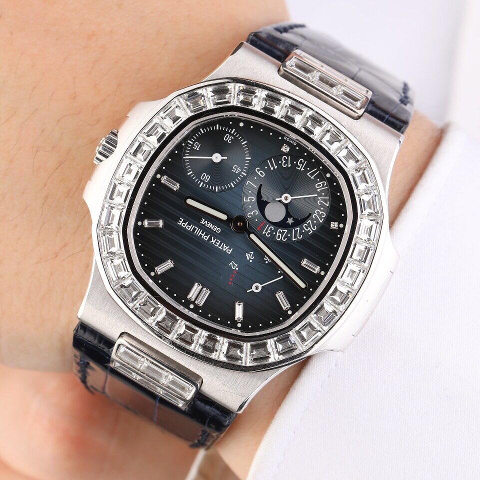 [9.8新]镌刻双p百达翡丽5724g-001运动优雅原镶钻自动机械男表