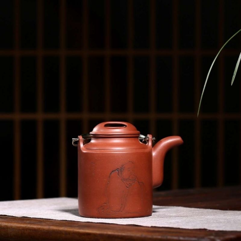 国工庄其芳 全手工制作【洋桶提梁】400cc 原矿底槽清 紫砂壶