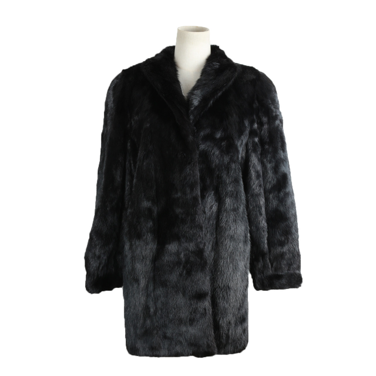[9.5新]miarose冬季黑色皮草貂毛貂皮保暖大衣外套9038