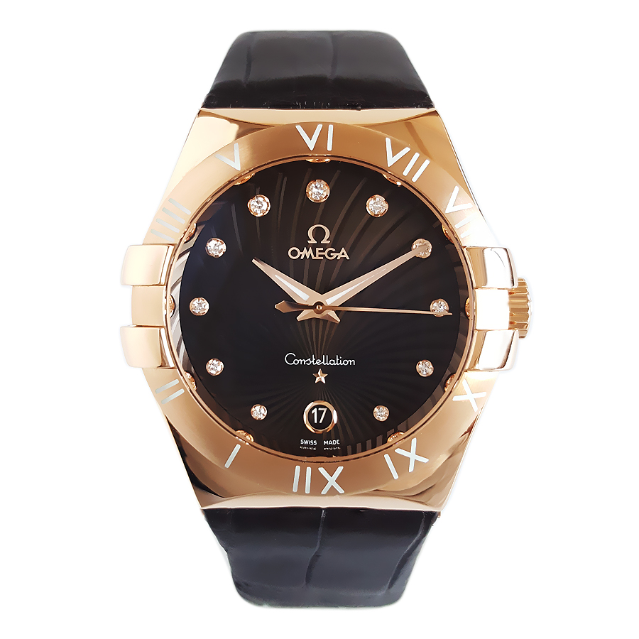 [9.5新]欧米茄omega星座钻石18k玫瑰金石英中性表