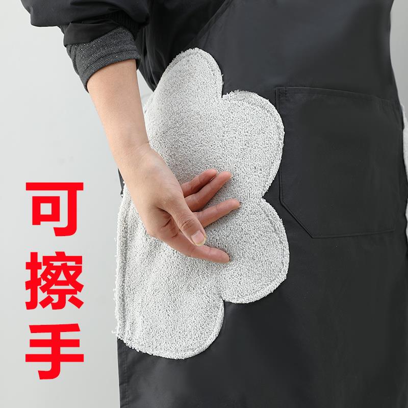 新款网红韩版情侣时尚好看围裙家用厨房防水无袖可擦手围腰工作服