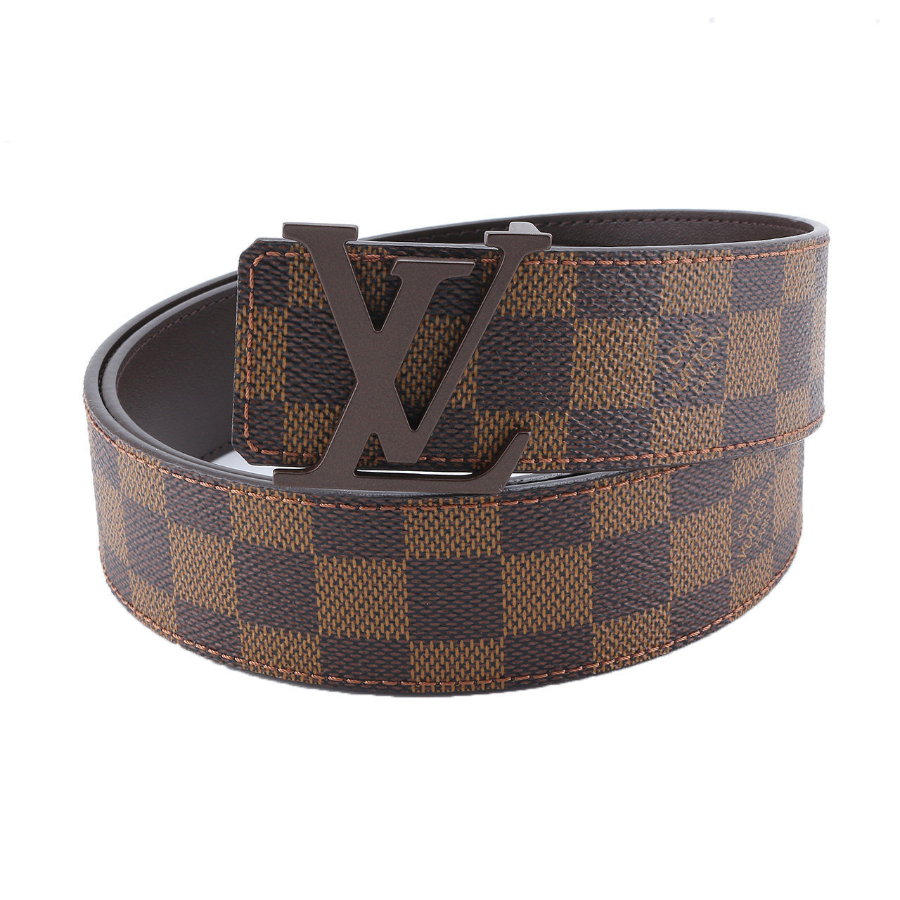 [9.9新]未使用路易威登lv棕头棋盘格皮带a90202003