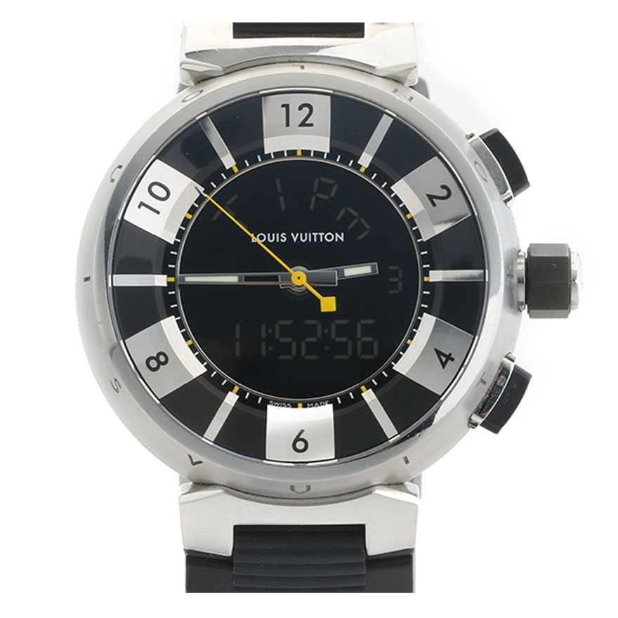 [9.0新]路易威登lv tambour in black系列石英男手表l58981