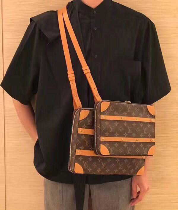 [未使用][中检]路易威登lv soft trunk老花软盒小号邮差包m68494