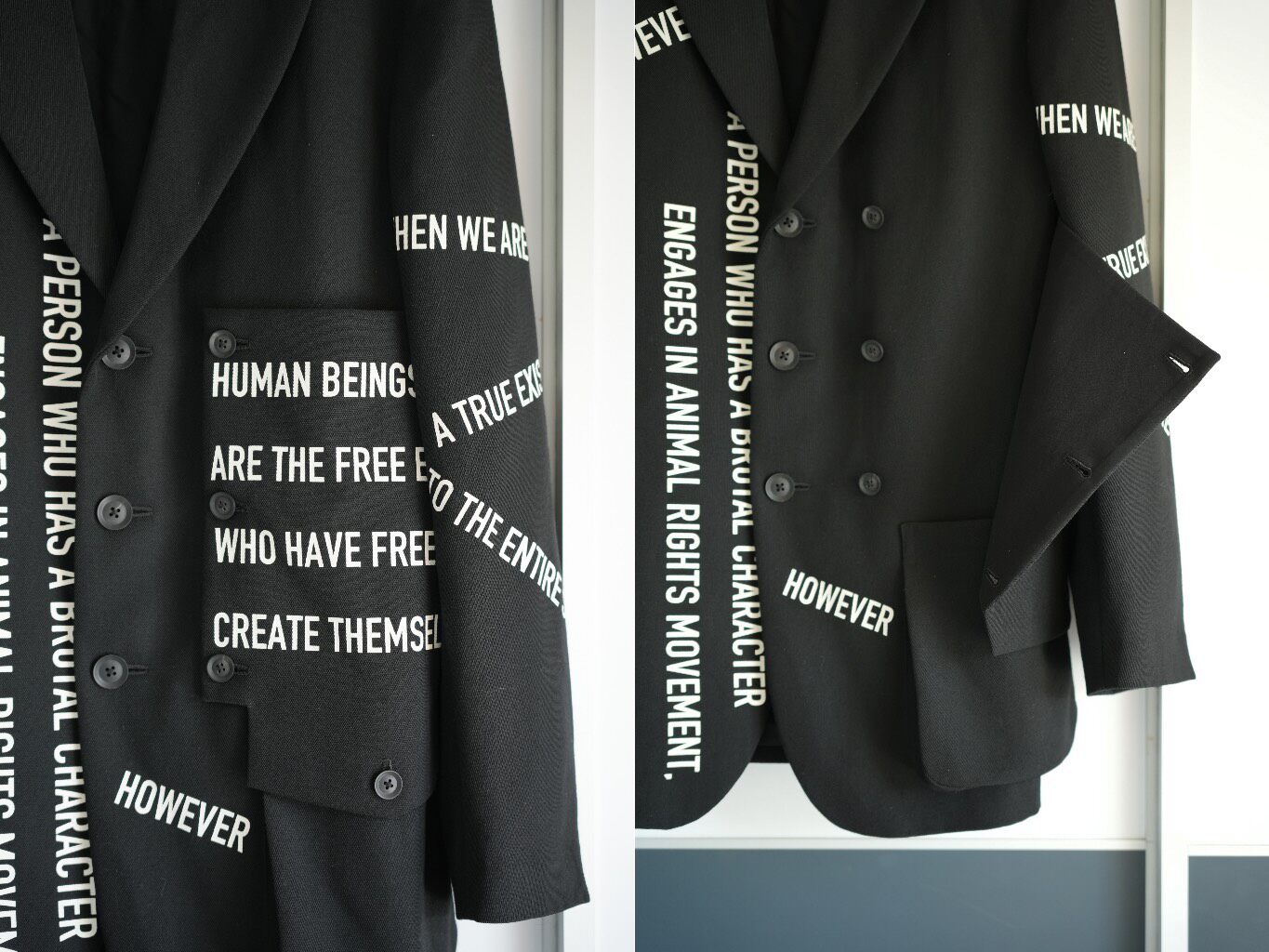 Yohji Yamamoto 21AW Slogan Blazer — back