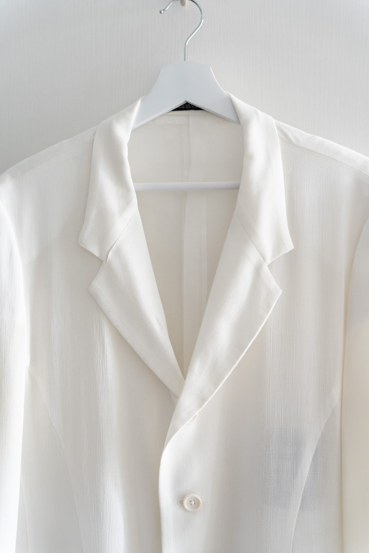 Yohji Yamamoto 97SS White Silk Coat — detail