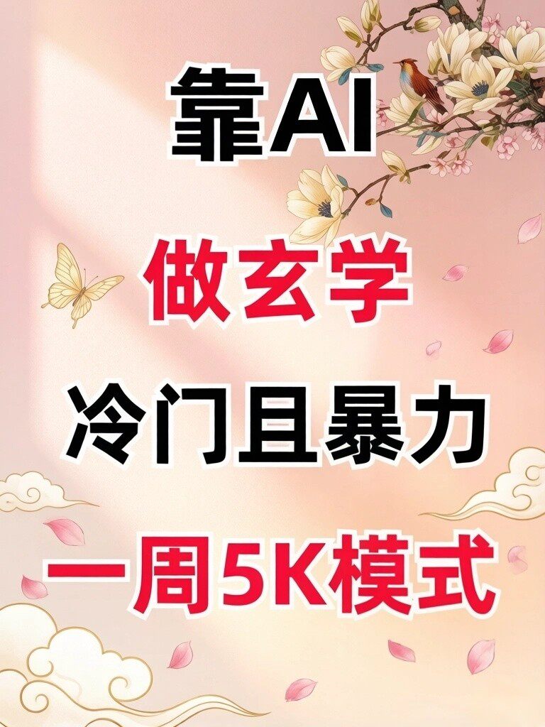 靠AI做玄.学冷门赛道，一周5K模式！