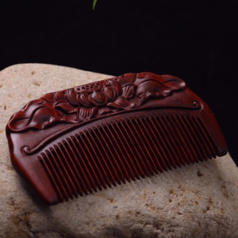 小叶紫檀木梳 天然实木梳子 舒适木梳 收藏送礼生日礼品