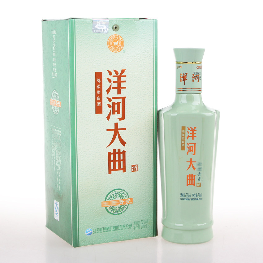 (c21)2014年青瓷洋河大曲52度240ml*24瓶【凌翔老酒】