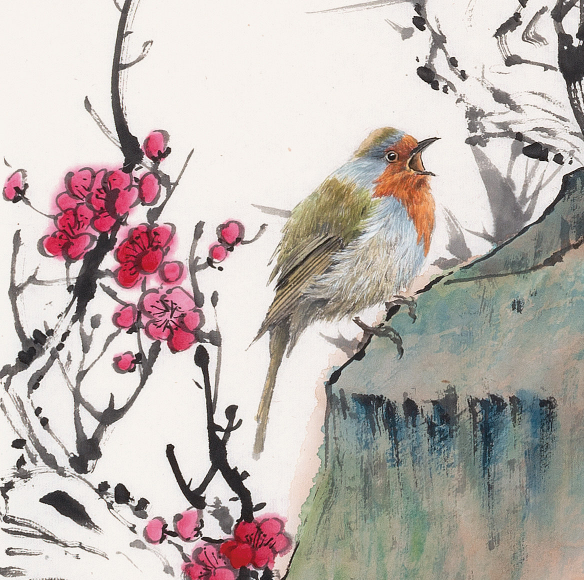 当代名家书画院  许辉《叫春归》水墨花鸟手绘国画拍卖 喀什美协辉北