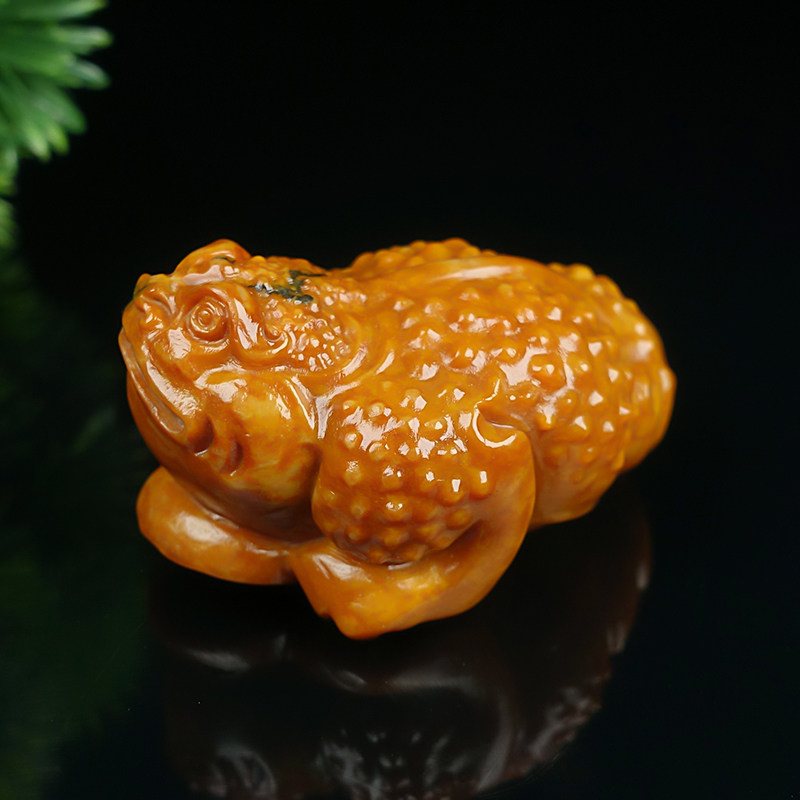 天然正品和田玉黄玉三足金蟾金蟾敛财挂件吊坠男女款大师时晓铎