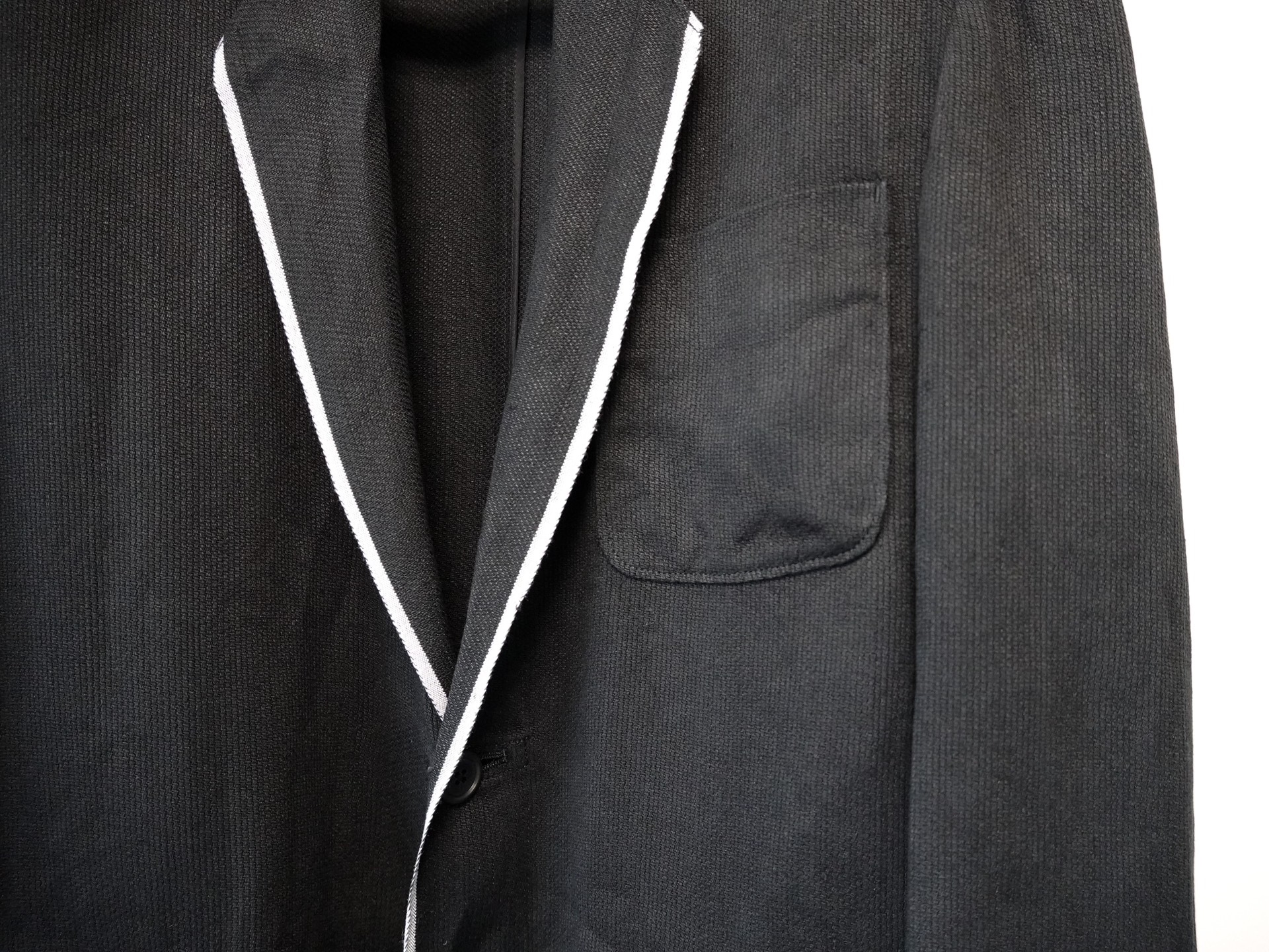 Yohji Yamamoto 1990SS White Trim Twill Jacket — back
