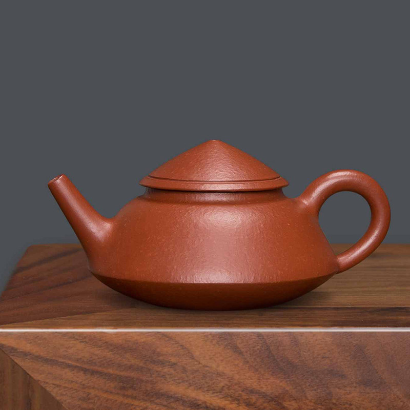国工张春琴手制渔翁原矿朱泥小品壶宜兴紫砂壶功夫茶具