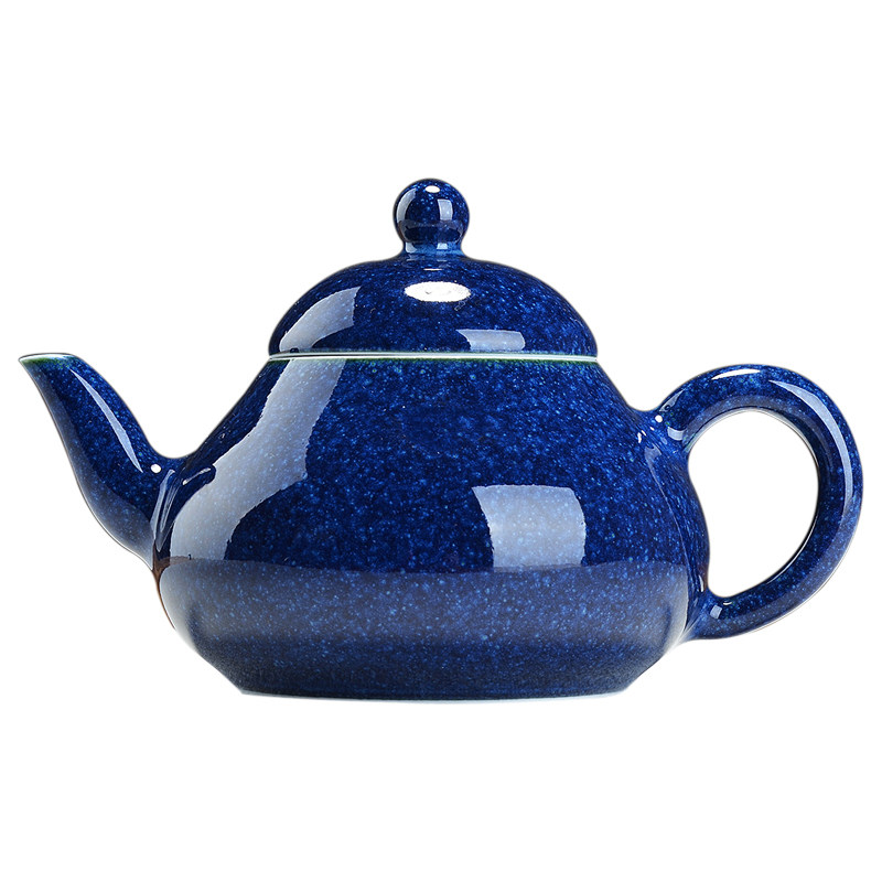 【格物】洒蓝釉梨形茶壶 高温颜色釉珍品 景德镇 经典 手工 好用