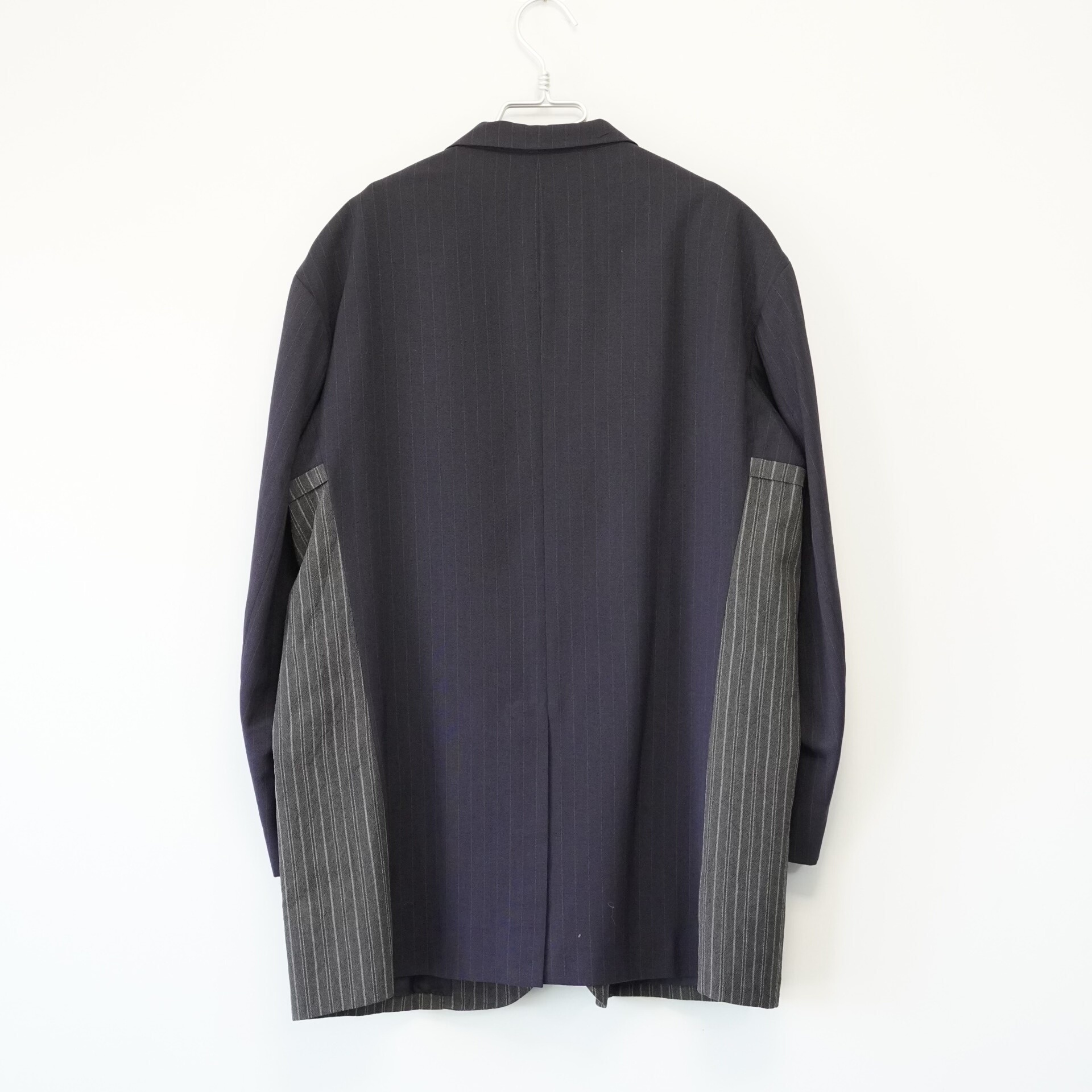 Yohji Yamamoto 94SS Spliced Stripe Wool Jacket — front