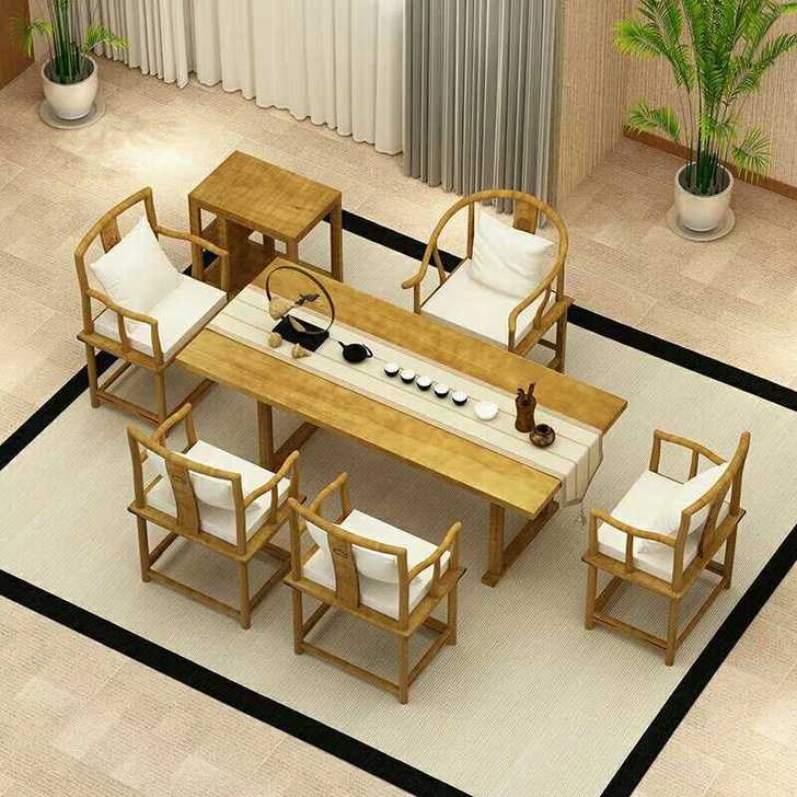 实木茶几茶桌椅组合简约现代新中式茶台原木功夫茶艺桌