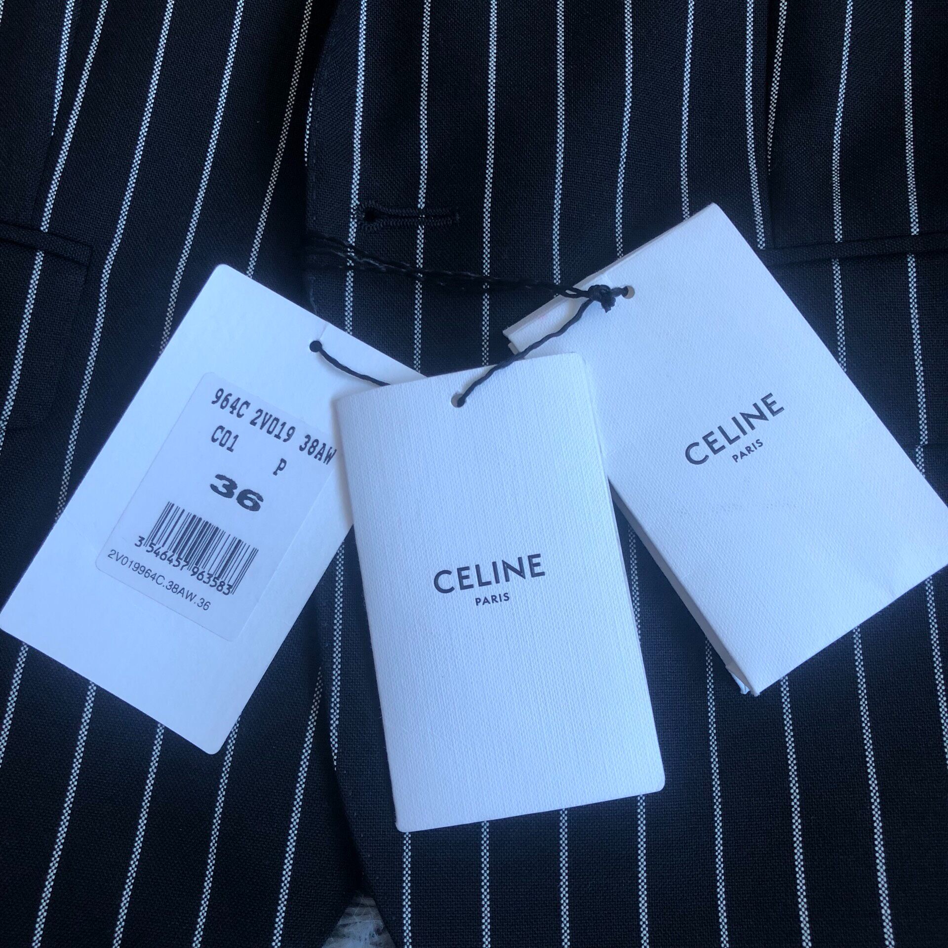 Celine Striped Wool Blazer — front