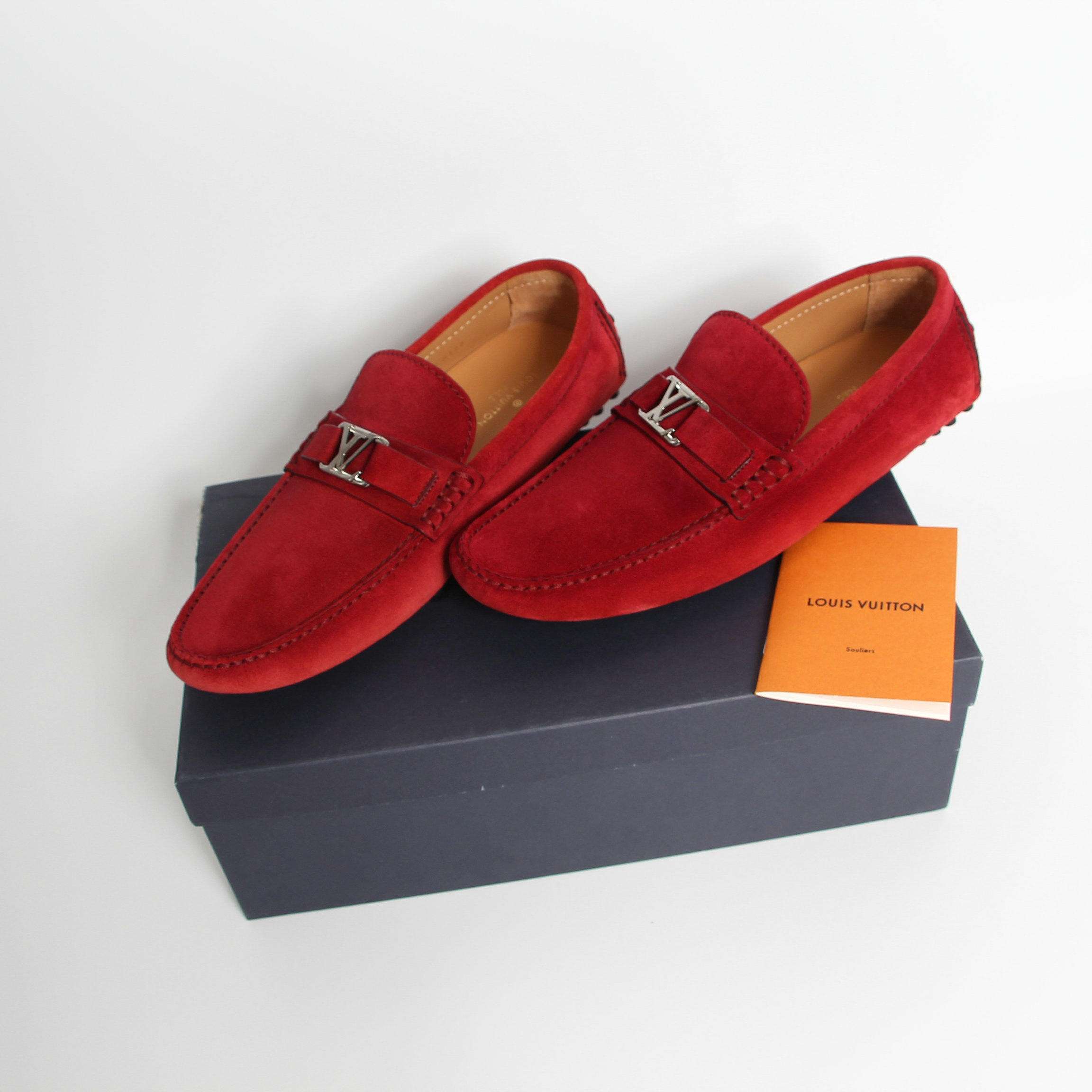 【n-全新】 路易威登lv麂皮男士豆豆鞋红色 易奢-其他-奢侈品-奢侈品