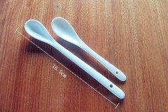 16.5cm ZAKKA风小白勺 陶瓷勺子 高白咖啡勺 咖啡陶瓷勺餐具