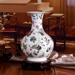 景德镇陶瓷器 现代简约家居 干花摆件 插花花器 官窑花瓶工艺品