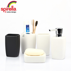 瑞士SPIRELLA欧式创意陶瓷浴室用品卫浴五件套卫浴洗漱套装 包邮